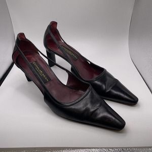 Donna Karan black leather shoes heels size 8